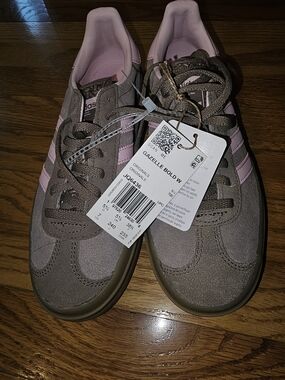 adidas Gazelle Bold W Suede Sneakers in Taupe and Pink